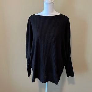 Soft black boatneck top size large, pullover. Good condition
